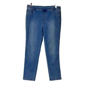 Chicos Jeans Pull On Ankle Mid Rise Stretch Light Wash Size 1 Women’s Size 8